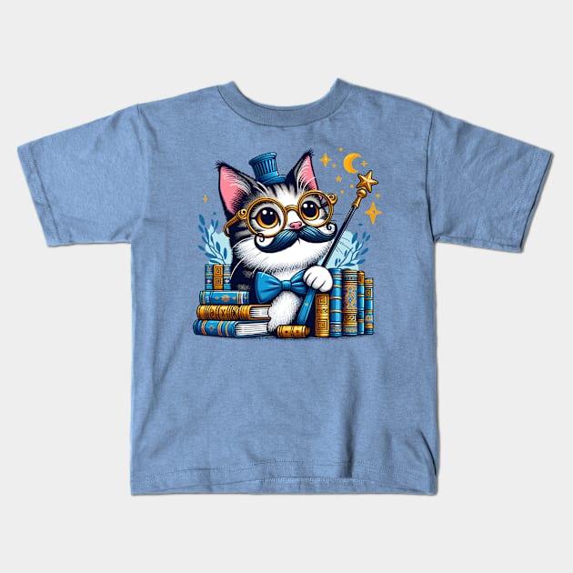 Nerdy Cat Kids T-Shirt by Graceful Designs